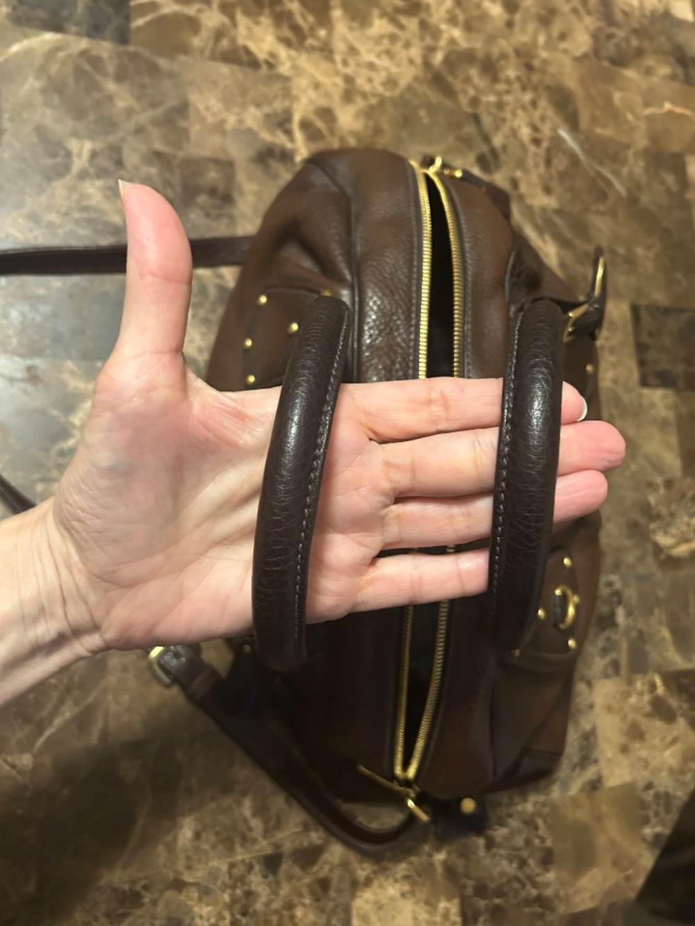 Prada Cervo Antik Leather Bowler Bag - Picture 14 of 16